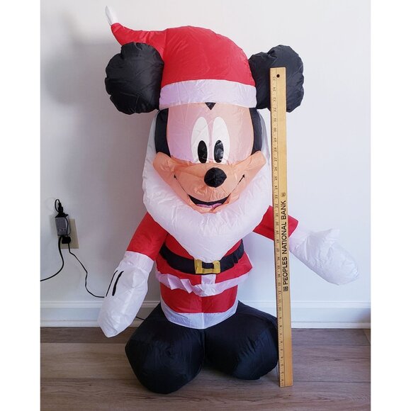 Gemmy Inflatable 3.5' Mickey Mouse with Santa Beard Disney Holiday Decor - Picture 7 of 7